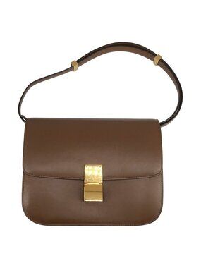 Celine Classic Box Medium Shoulder Bag Brown